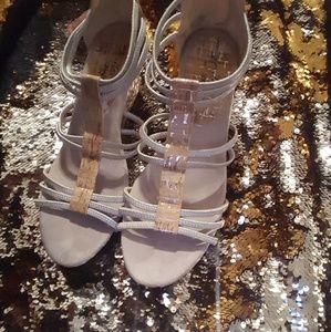 Strappy Wedges - Metallic